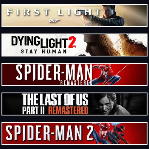 007 +DY2 +Spider 1 +TLOU2 +Spider 2
